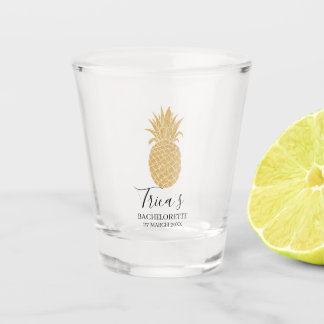 Gold Glitter Pineapple Bachelorette Party Shot Glass