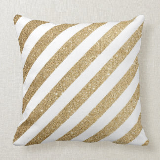 Gold Glitter & Pink Bokeh Shimmer Large Pillow