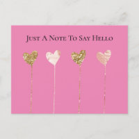 Gold Glitter Pink Glam Heart Strings Birthday