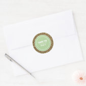 Gold Glitter & Pistachio Green Thank You Label (Envelope)