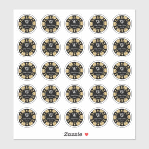 Gold Glitter Poker Chip Casino Wedding Party 3cm