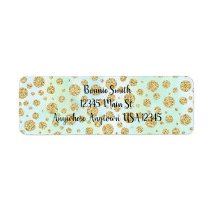 Gold Glitter Polka Dots Label