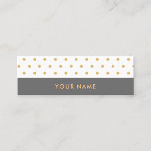 Gold Glitter Polka Dots Stylish Mini Business Card