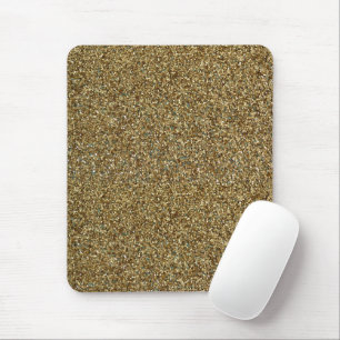 Gold Glitter Print Metallic Mouse Pad