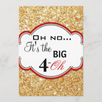 Gold Glitter Print Over the Hill 40th Birthday