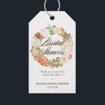 Gold Glitter Pumpkins Wreath Fall Bridal Shower Gift Tags<br><div class="desc">These customisable bridal shower gift tags add a floral accent to your gifts and favours. They feature a white hydrangea floral wreath. Personalise by adding your message. These hydrangea bridal shower gift tags are perfect for spring and winter bridal showers. Matching items are available.</div>
