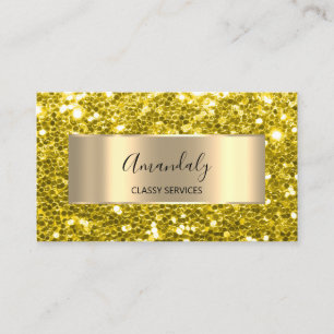 Gold Glitter QRCode Logo Lemon Yellow Green Busin Business Card