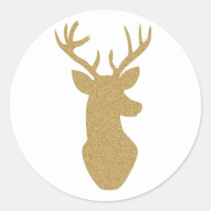 Gold glitter reindeer stickers