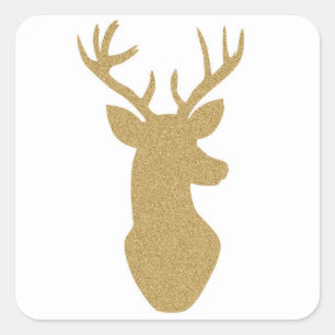 Gold glitter reindeer stickers