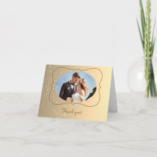 Gold Glitter Royal Wedding Frame Thank You Card