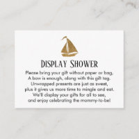 Gold Glitter Sailboat Display Shower Insert Card