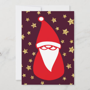 Gold Glitter Santa Starry Night Announcement