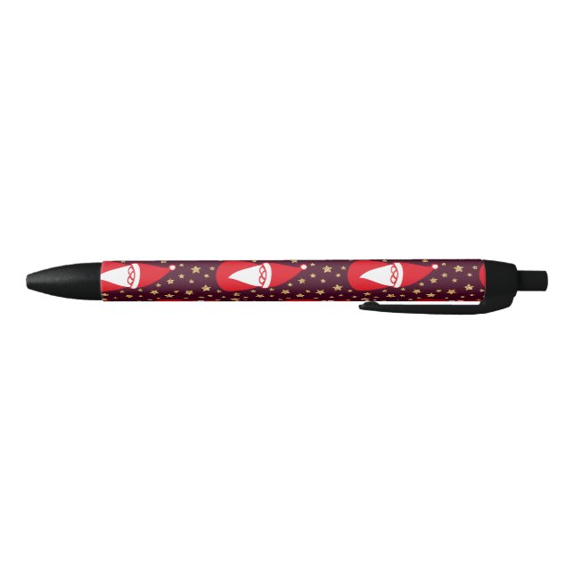 Gold Glitter Santa Starry Night Black Ink Pen (Bottom)