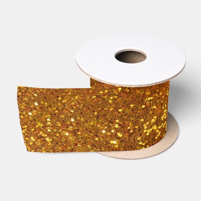 Gold Glitter Satin Ribbon (Spool)