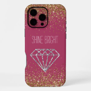 Gold Glitter Silver Diamond Shine Bright iPhone 16 Pro Max Case