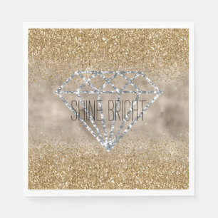 Gold Glitter Silver Diamond Shine Bright Napkin
