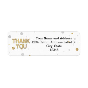 Gold Glitter Silver Foil Print Confetti Thank You