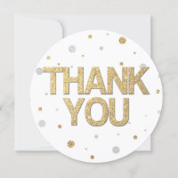 Gold Glitter Silver Foil Print Confetti Thank You