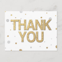 Gold Glitter Silver Foil Print Confetti Thank You