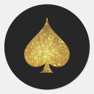 Gold Glitter Spade Symbol Sticker