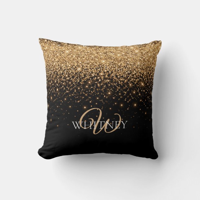 Gold Glitter Sparkle Elegant Luxury Texture        Cushion (Front)