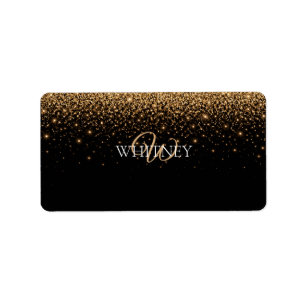 Gold Glitter Sparkle Elegant Luxury Texture Label