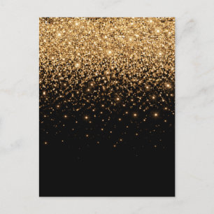 Gold Glitter Sparkle Elegant Luxury Texture        Postcard