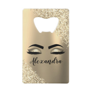 Gold Glitter Sparkle Eyelashes Monogram Name