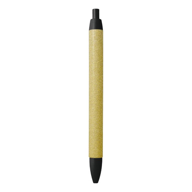 Gold Glitter, Sparkle, Glitter Background Black Ink Pen (Front Vertical)
