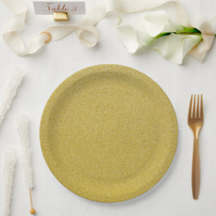 Gold Glitter, Sparkle, Glitter Background Paper Plate