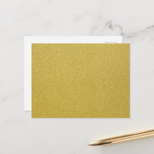 Gold Glitter, Sparkle, Glitter Background Postcard (Front/Back In Situ)