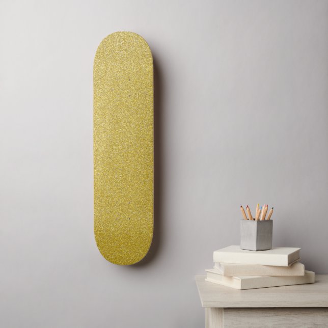 Gold Glitter, Sparkle, Glitter Background Skateboard (Wall Art)