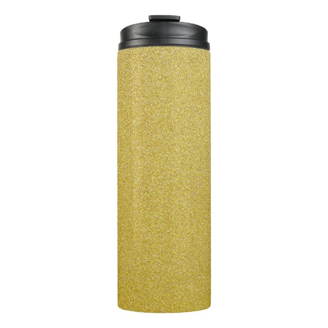 Gold Glitter, Sparkle, Glitter Background Thermal Tumbler (Front)