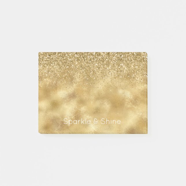 Gold Glitter Sparkle   Post-it Notes (Front)