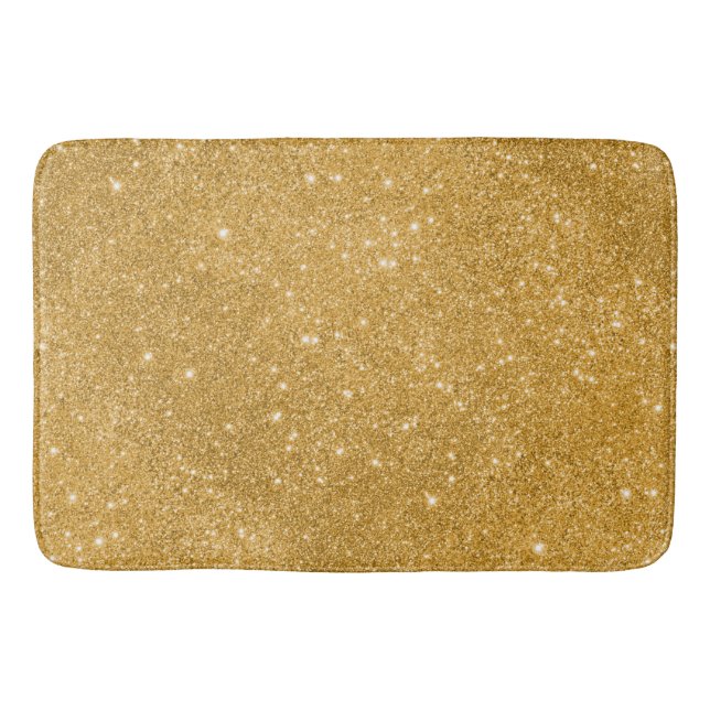 Gold Glitter Sparkles Bath Mat (Front)
