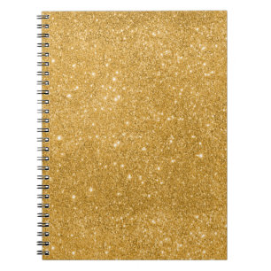 Gold Glitter Sparkles Spiral Notebook