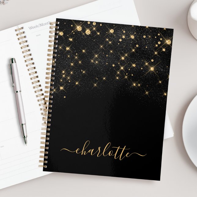Gold Glitter Sparkling Elegant Glamourous Script Planner (Creator Uploaded)