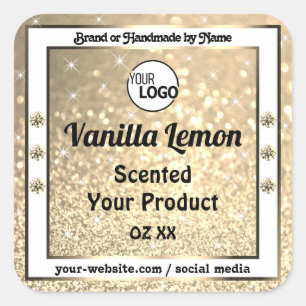 Gold Glitter Sparkling Jewels Product Labels Logo