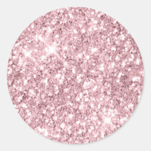 Gold Glitter Sparkly Pink Blank Classic Round Sticker