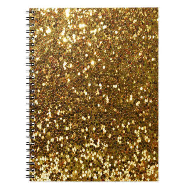 Gold Glitter Spiral Notebook (Front)