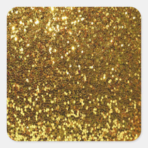 Gold Glitter Square Sticker