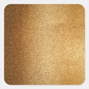 Gold Glitter Square Sticker