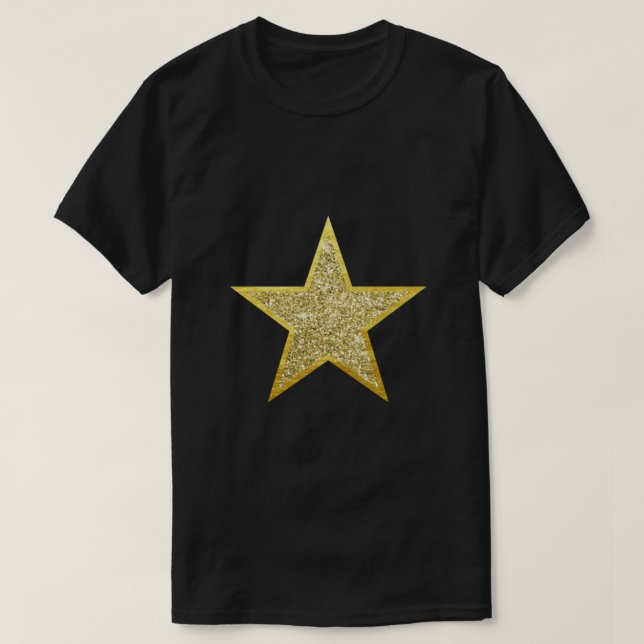 Gold Glitter Star Classic T-Shirt (Design Front)