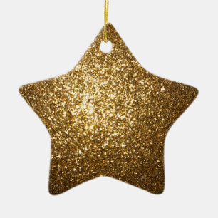 Gold Glitter Star Ornament