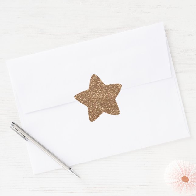 Gold Glitter Star Sticker (Envelope)