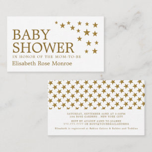 Gold Glitter Stars, Baby Shower Invitation