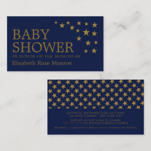 Gold Glitter Stars, Baby Shower Invitation
