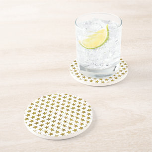 Gold glitter stars  coaster