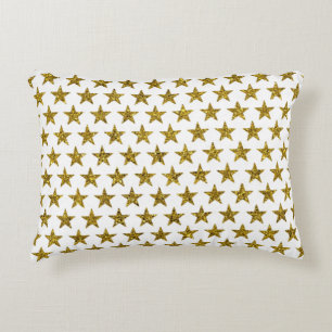 Gold glitter stars  decorative cushion