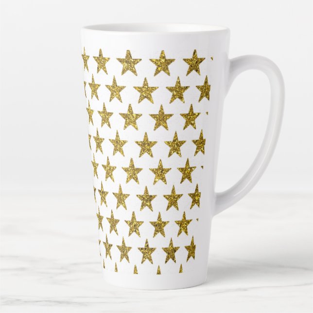 Gold glitter stars  latte mug (Right)